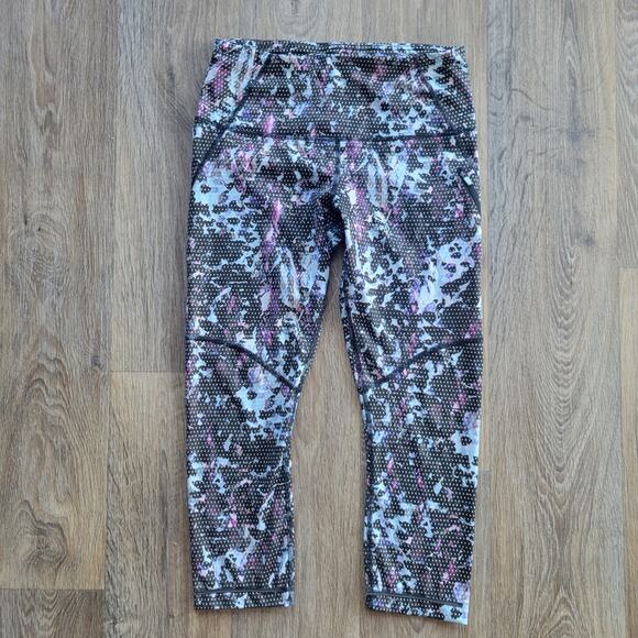 Lululemon All Sport Crop Floral Sport Tranquil Blue Multi Size 6 - Picture 1 of 8